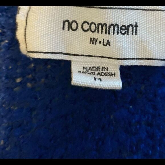 No comment blue scoop neck sweater Medium - Picture 3 of 5